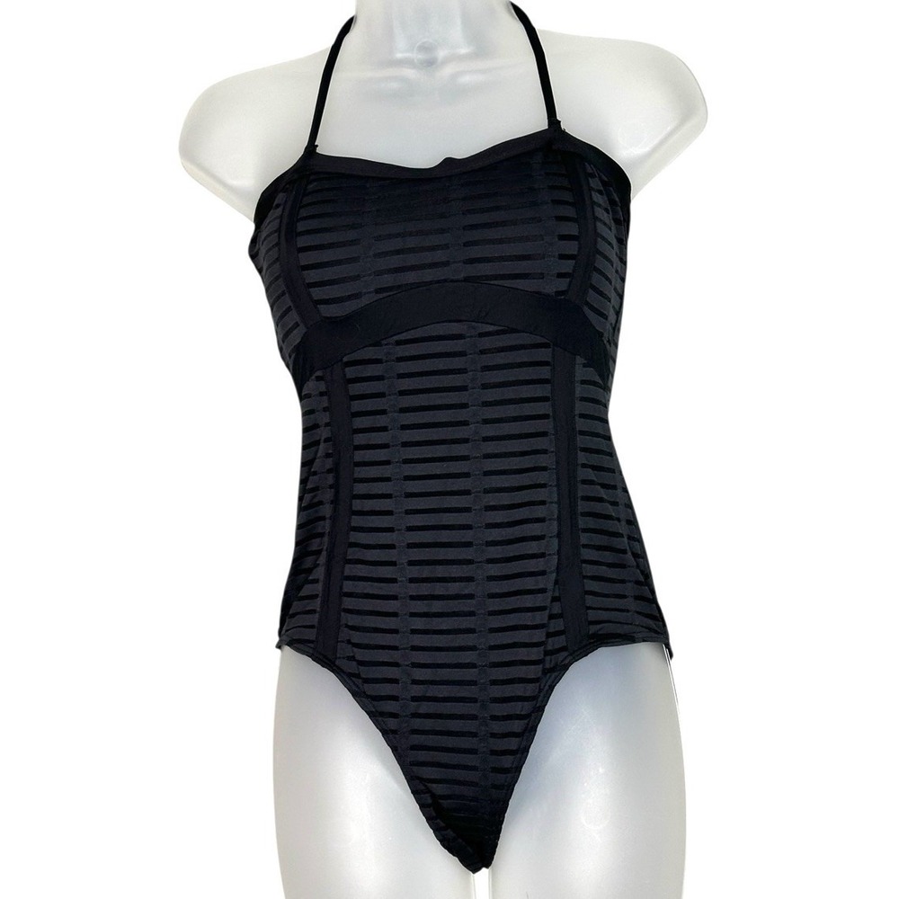 Bond-Eye Australia Bandeau Ladder‎ Back One Piece Swimsuit Black U.S. Size 6 - Picture 2 of 11